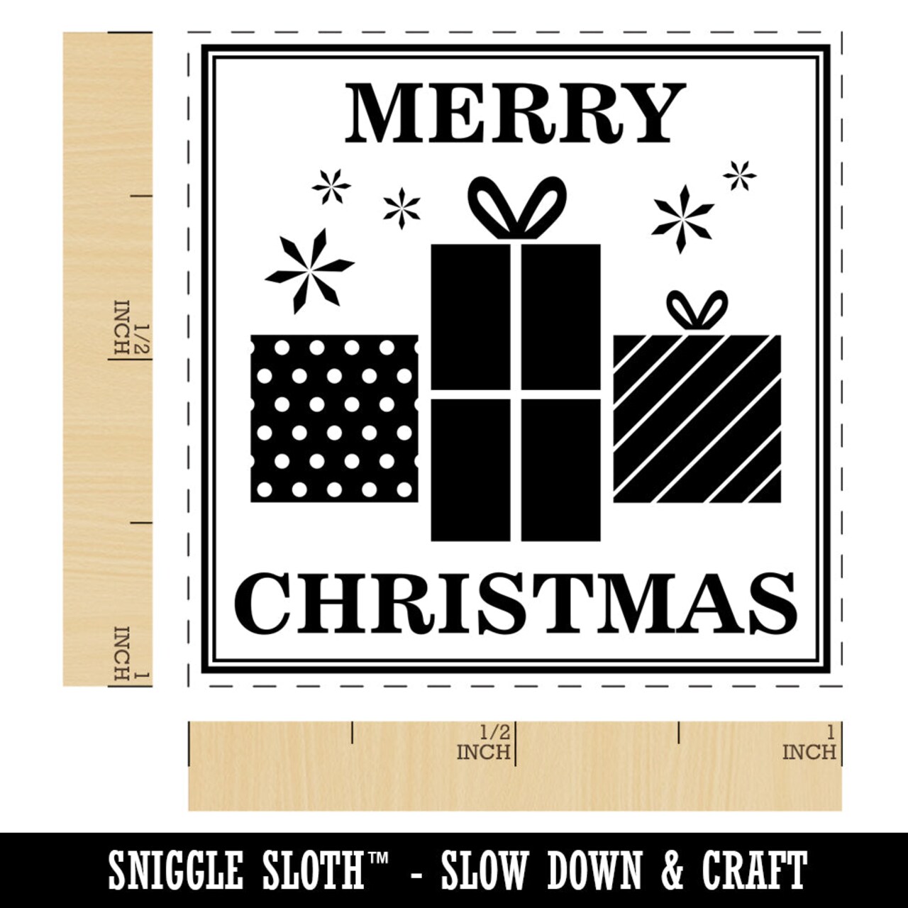 Merry Christmas Holiday Gifts Self-Inking Rubber Stamp Ink Stamper